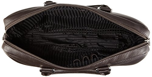 1 bolso de fuelle para hombres en cuero marrón.