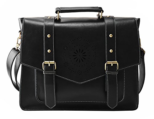 Cartera de cuero retro Pu Ecosusi negro y talla grande para mujer