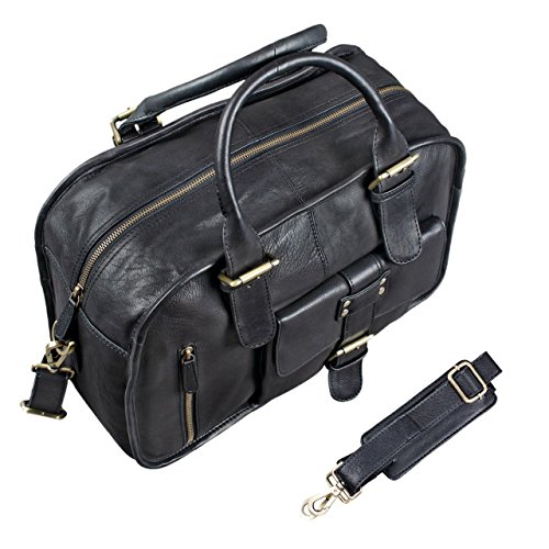 Cartera de mujer XL de cuero negro, Stilord