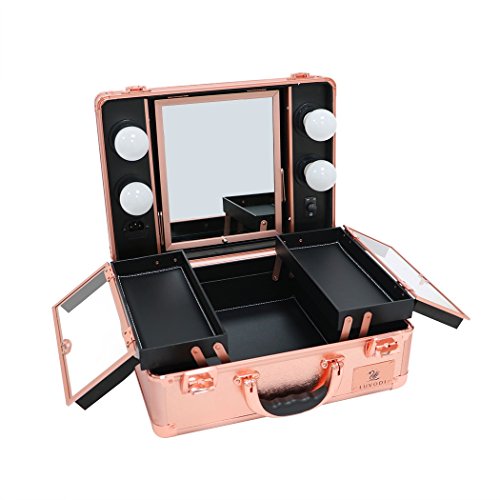 Estuche de maquillaje Luvodi pro glamour con espejo y 4 leds