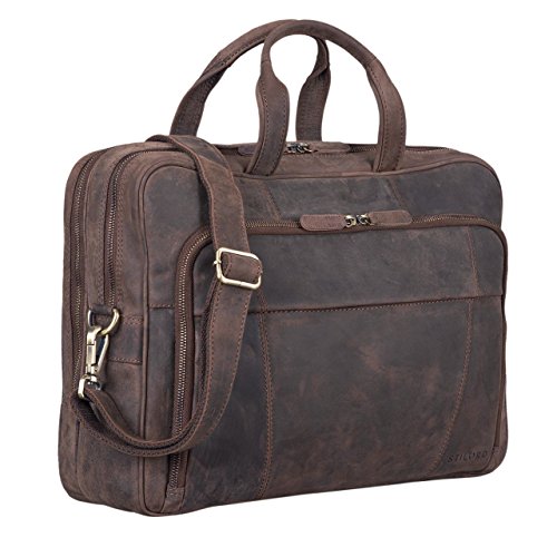 "Jaron" el bolso de cuero marrón para los profesores con una buena relación calidad-precio.