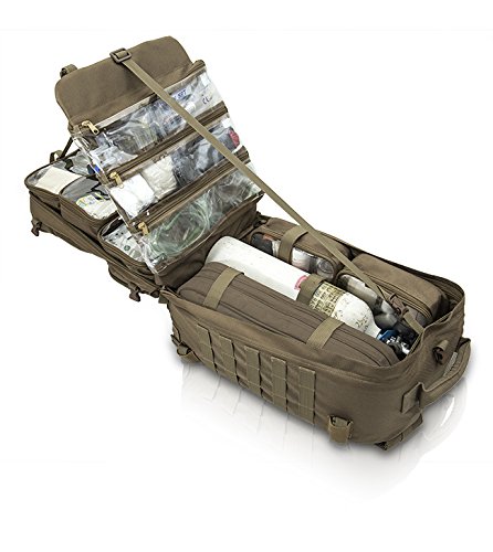 La compartimentación de la mochila médica de rescate militar