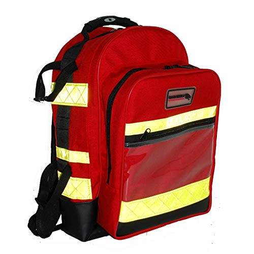 mochila médica de emergencia roja y fluo